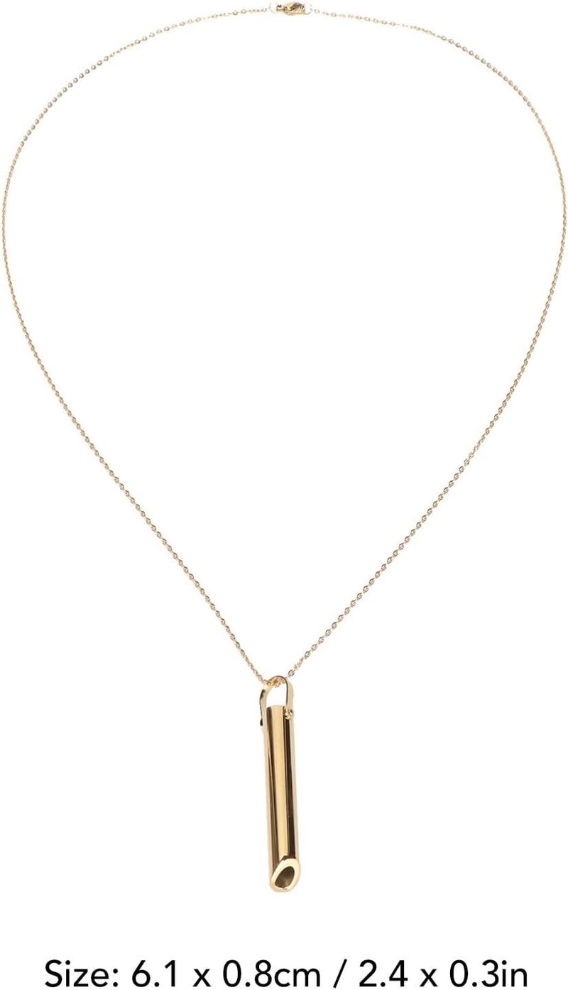 woobles Breathing Necklace, Unisex Fashionable Stainless Steel Stress Relief Necklace, Calming Down Necklace for Anxiety Relaxation Meditation(Golden) - Image 5